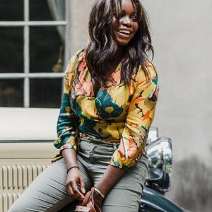 Sezane Anya Wrap Blouse Size 38